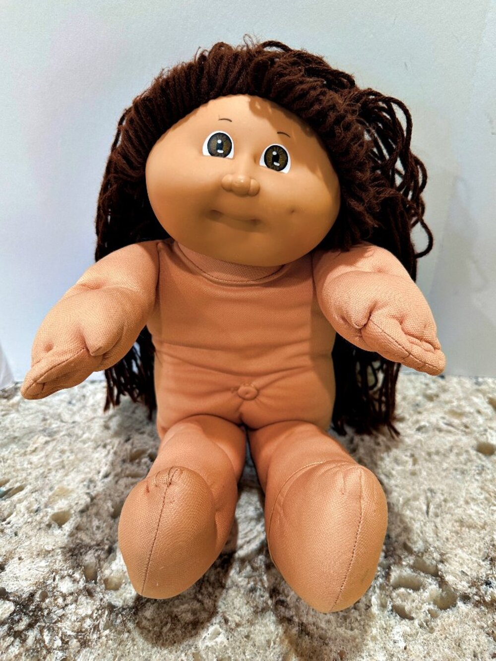 Vintage 1982 Cabbage Patch Doll Brown Hair Brown Eyes Dimple 16 Inch 1980s CPK
